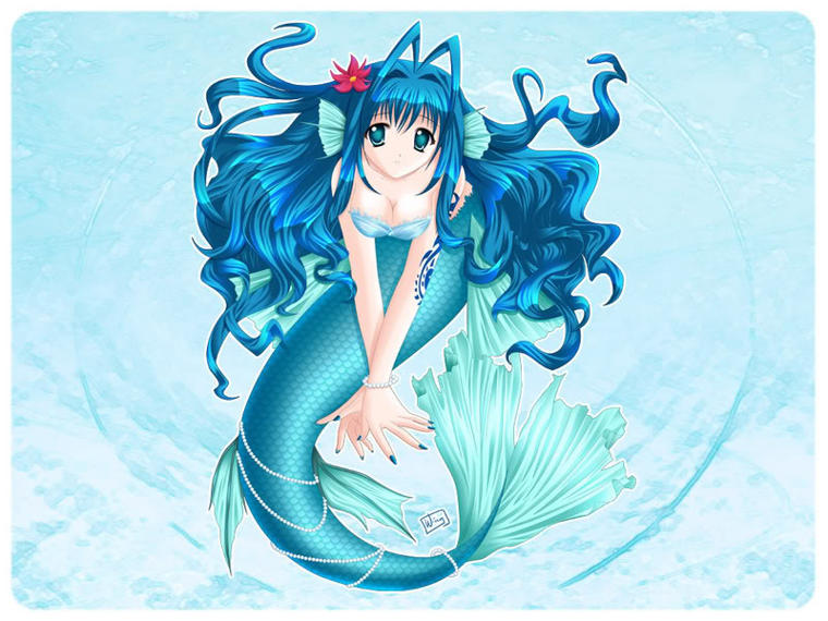 blue cute mermaid