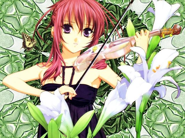 Anime Girl mit Instrument
