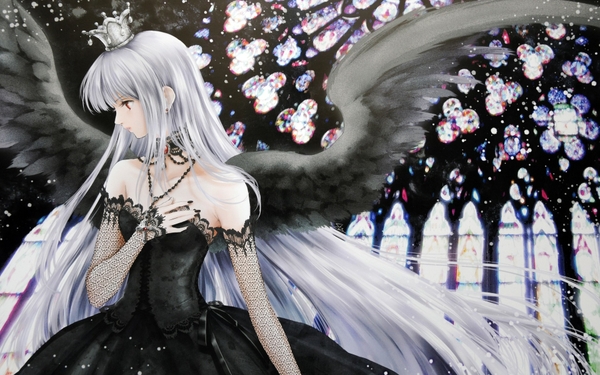 black lights long hair gothic red eyes necklaces crowns gothic dress angel wings anime girls silver_wallpaperswa.com_45.jpg