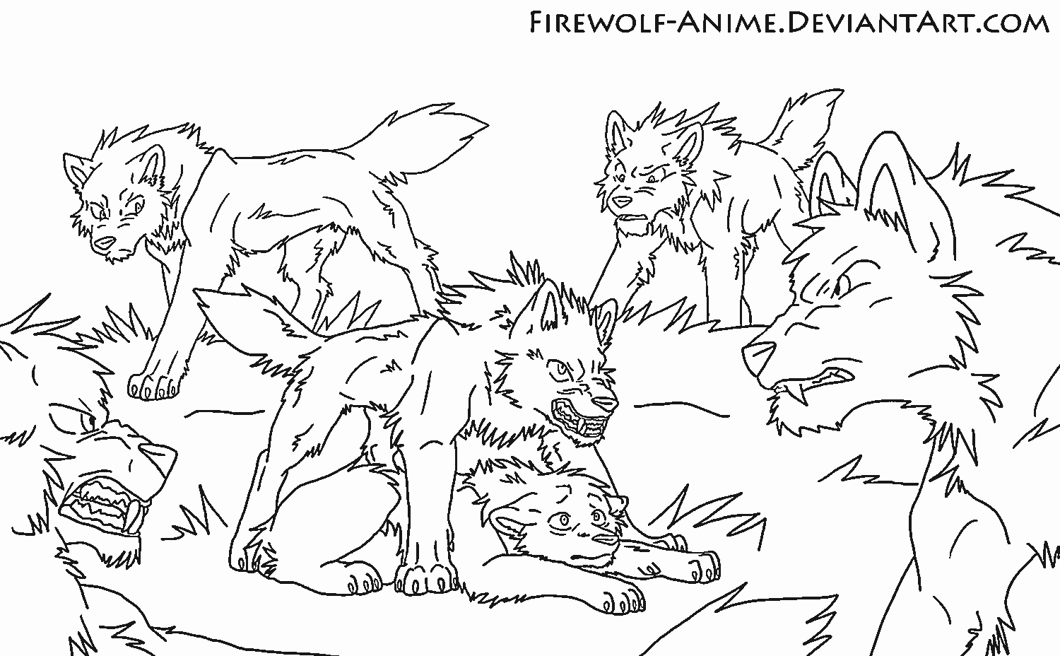 Wolf_pack_lineart_fight.png